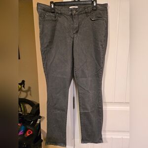Sonoma Women's Charcoal Straight Leg Skinny Jeans Sz 16